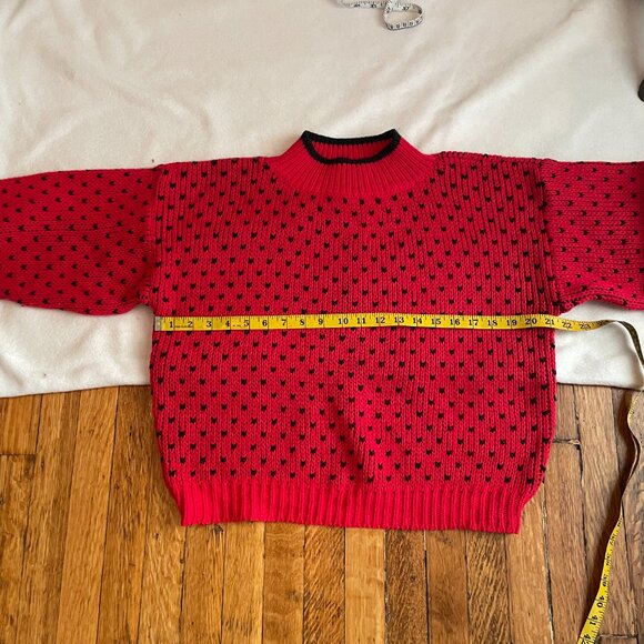 Vintage 80s Club Sportif de Paris red and black sweater, size large - Picture 6 of 7